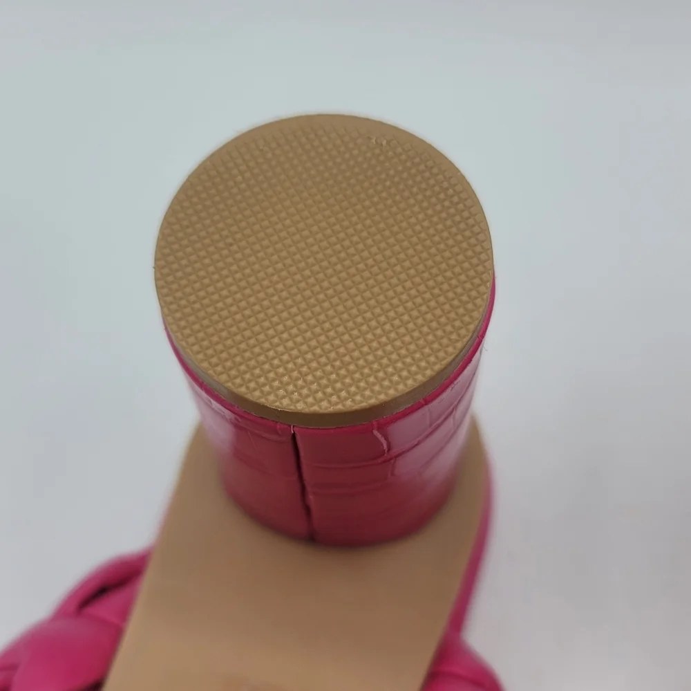 A New Day Basil Braided Block Heel Sandals Magenta Pink Size 6.5 Mules - Picture 9 of 13